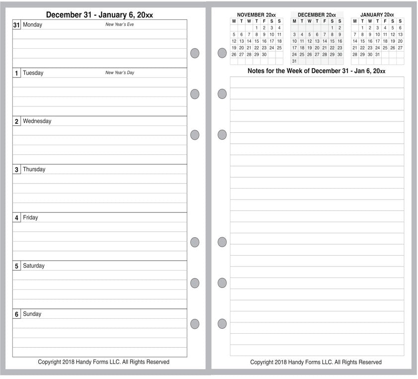 Personal Weekly and Monthly Planner, 2 Pages Per Week, 2 Pages Per Month, Style F
