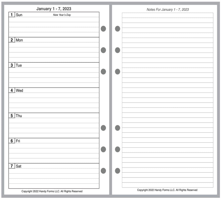 Personal Weekly and Monthly Planner, 2 Pages Per Week, 2 Pages Per Month, Style G