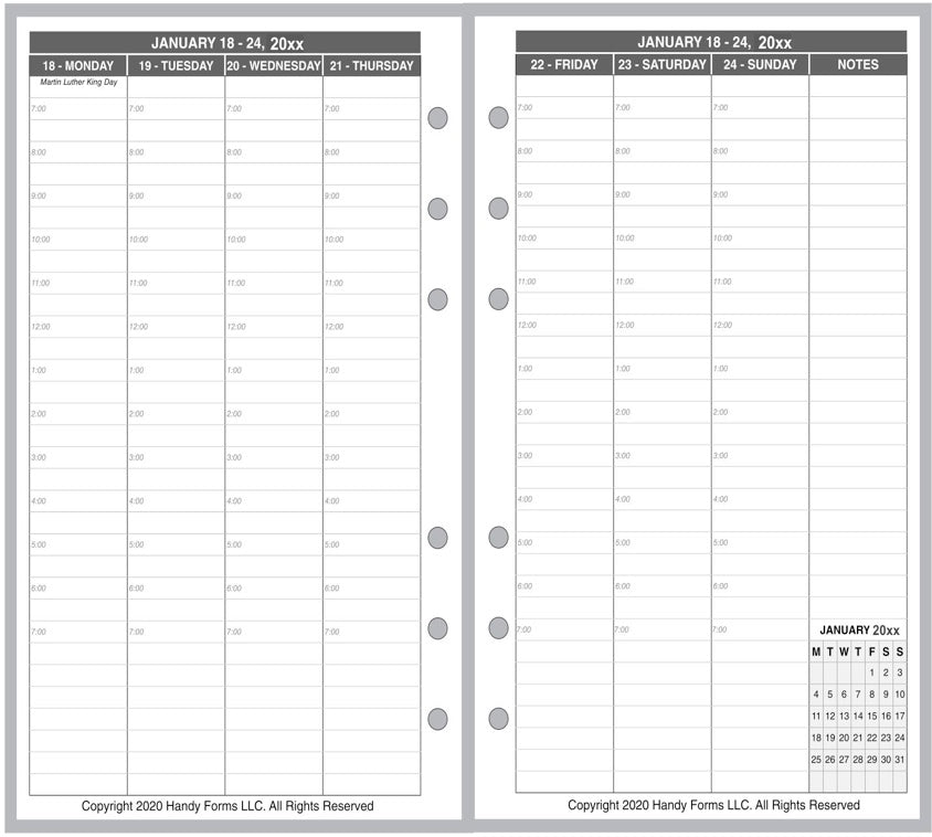 Personal Weekly and Monthly Planner, 2 Pages Per Week, 2 Pages Per Month, Style V8