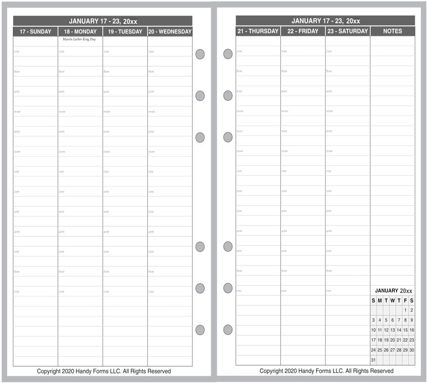 Personal Weekly and Monthly Planner, 2 Pages Per Week, 2 Pages Per Month, Style V8