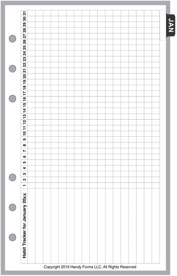 Personal Monthly Planner and Habit Tracker, With Lines