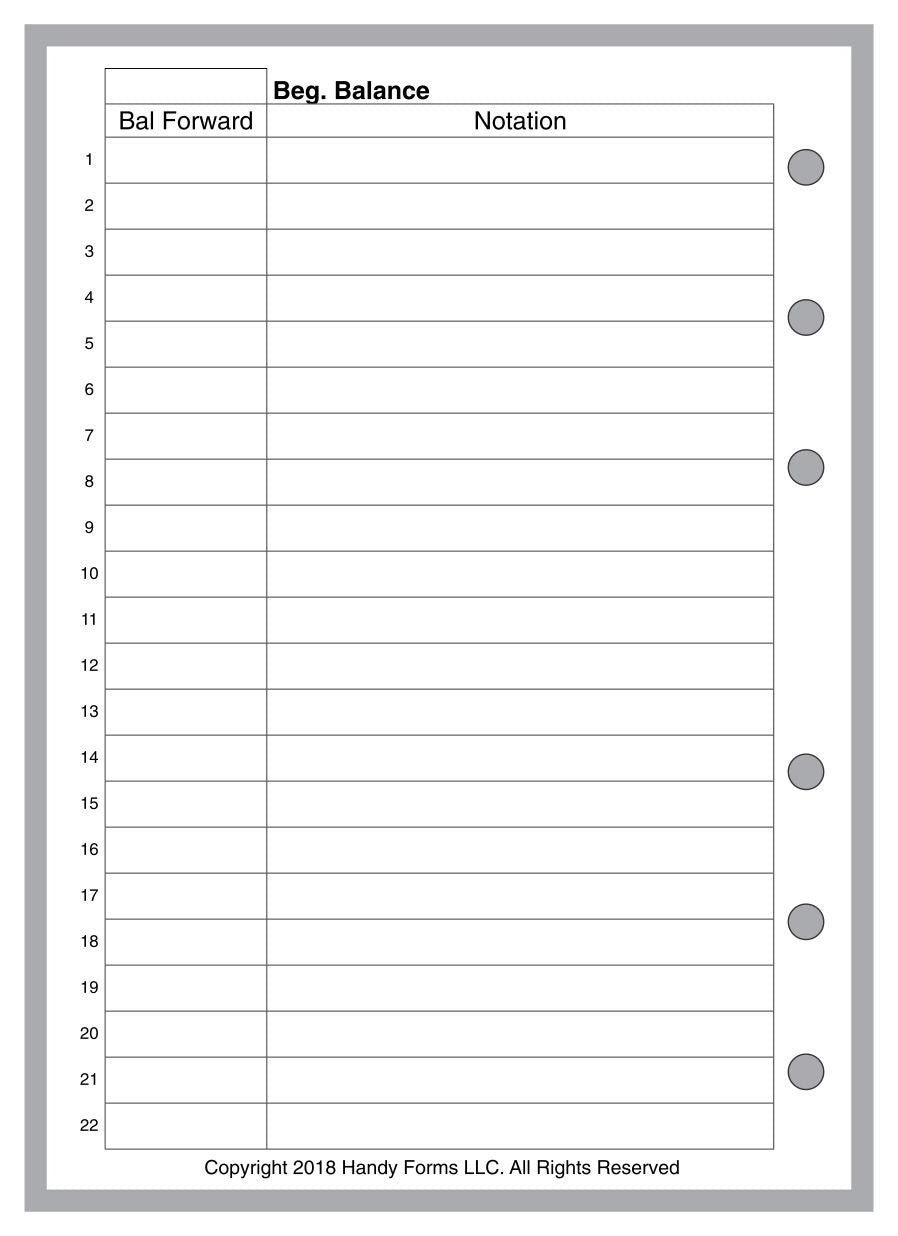 A6 Payment / Expense Record and Check Register