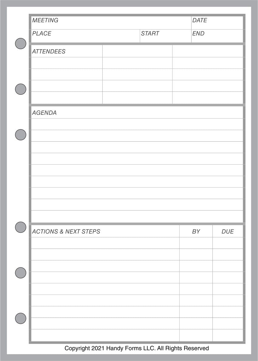 A6 Meeting Planner and Organizer