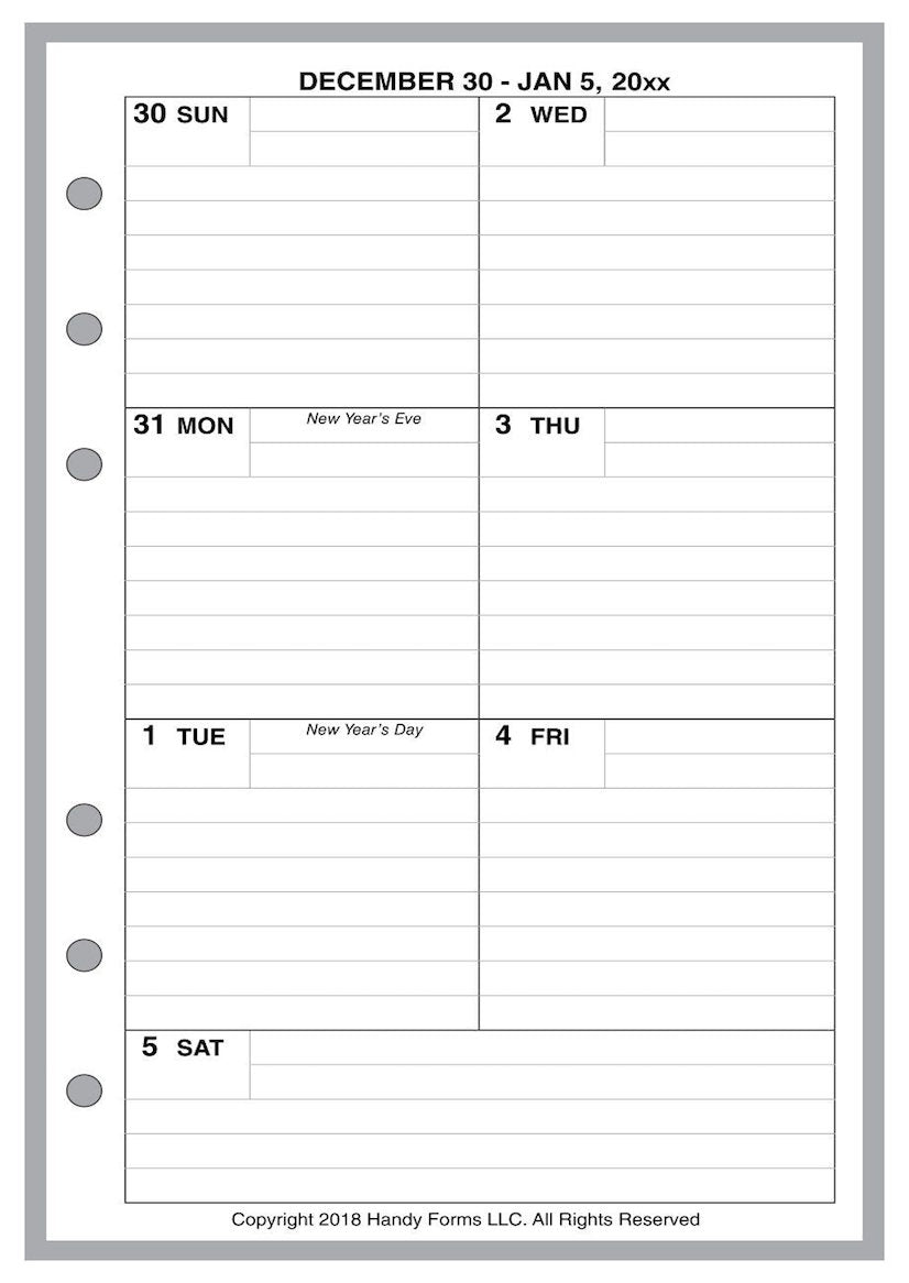 A6 Weekly and Monthly Planner, 1 Page Per Week, 2 Pages Per Month, With Lines, Style C