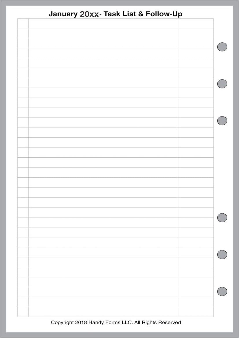 A6 Monthly Planner, 4 Pages Per Month, With Lines