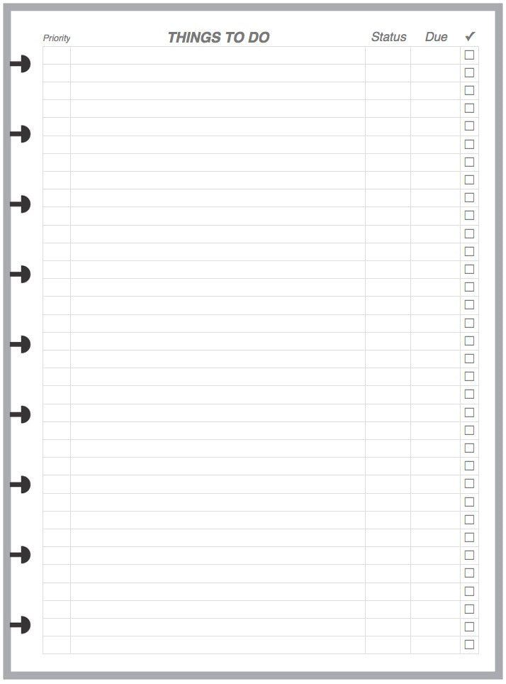 Classic To-Do Checklist with Priority and Due Date