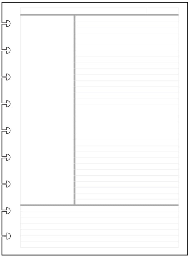 Classic Note Pages Designed for the Cornell Notetaking System