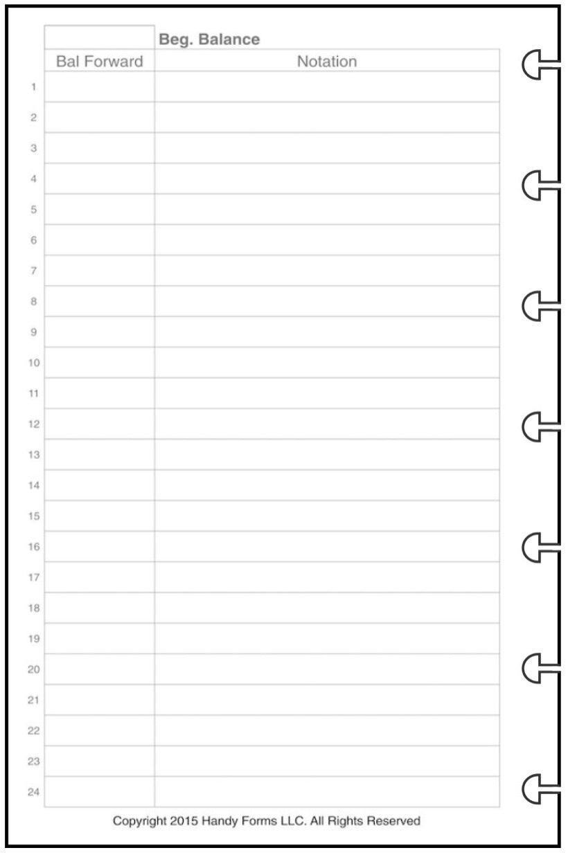Mini Payment / Expense Record and Check Register