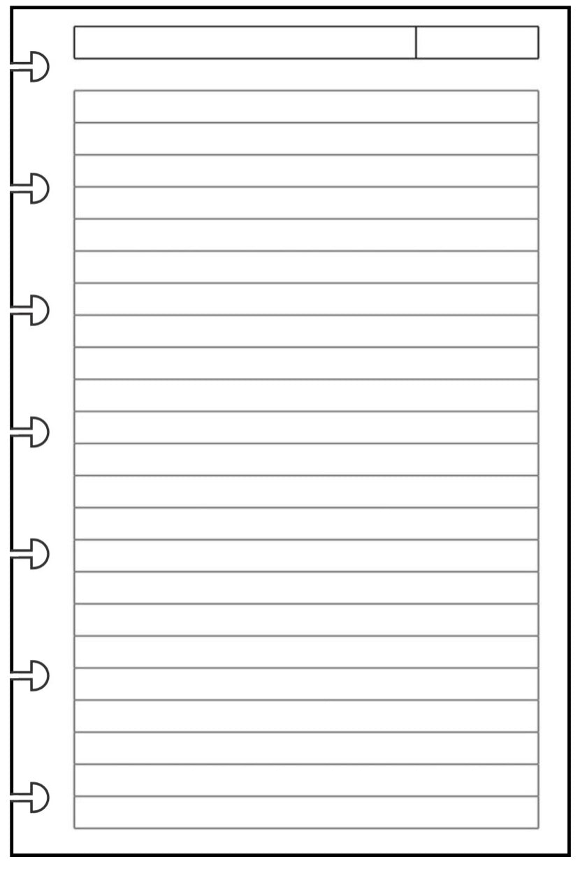 Mini Note Paper with Subject Line