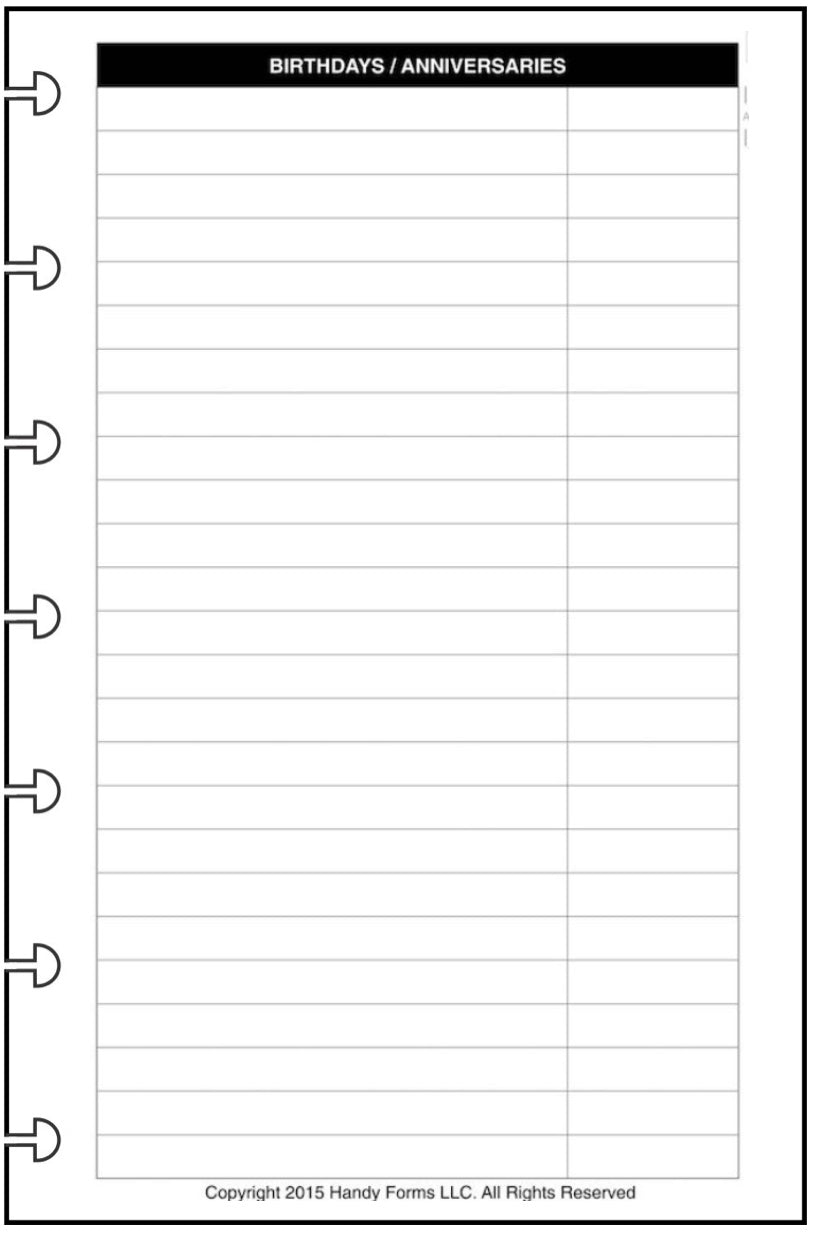 Mini Name & Address Pages + Tab Index
