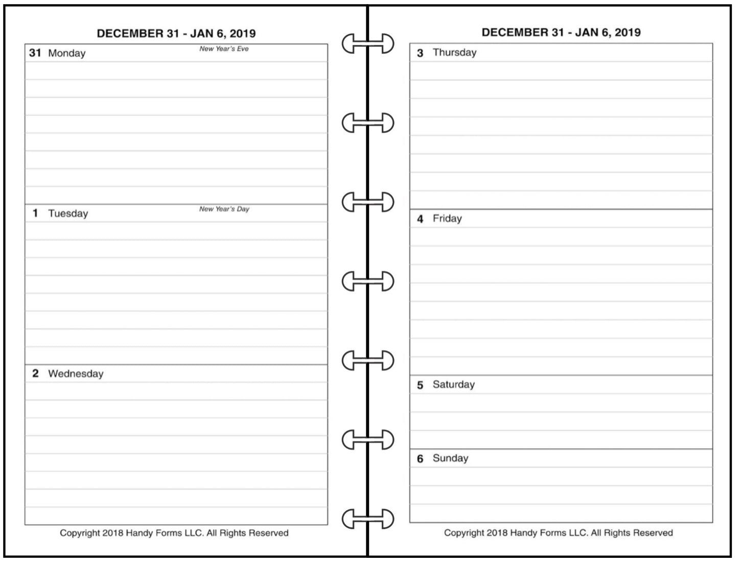 Mini Weekly and Monthly Planner, 2 Pages Per Week, 2 Pages Per Month, Style B