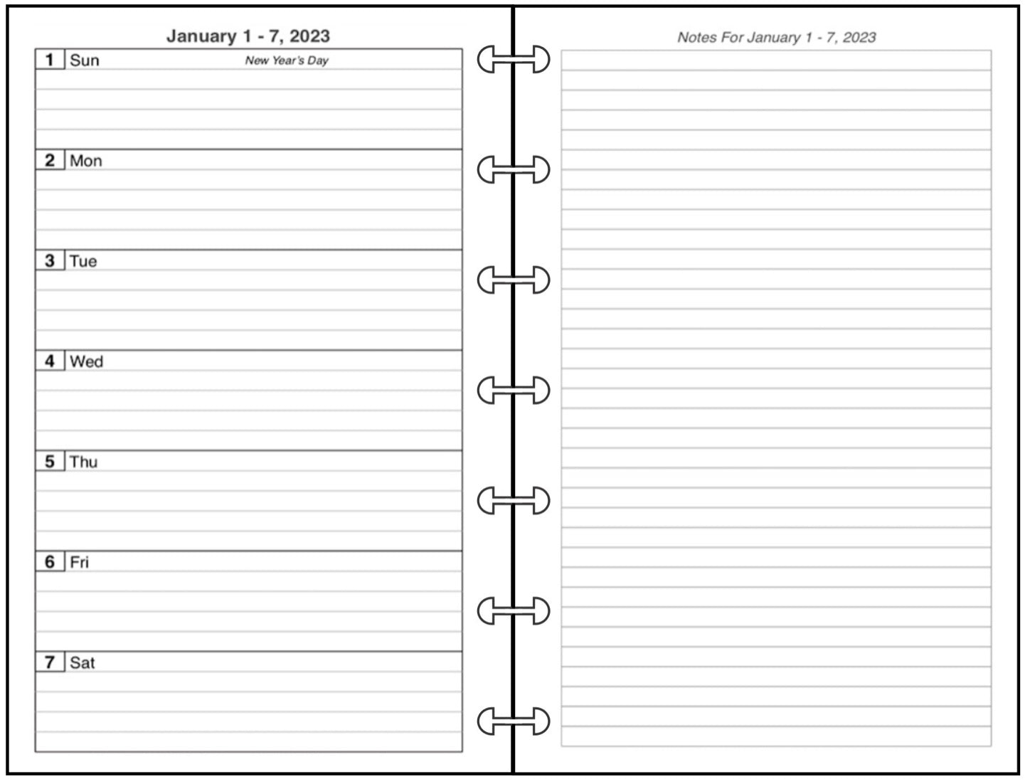 Mini Weekly and Monthly Planner, 2 Pages Per Week, 2 Pages Per Month, Style G