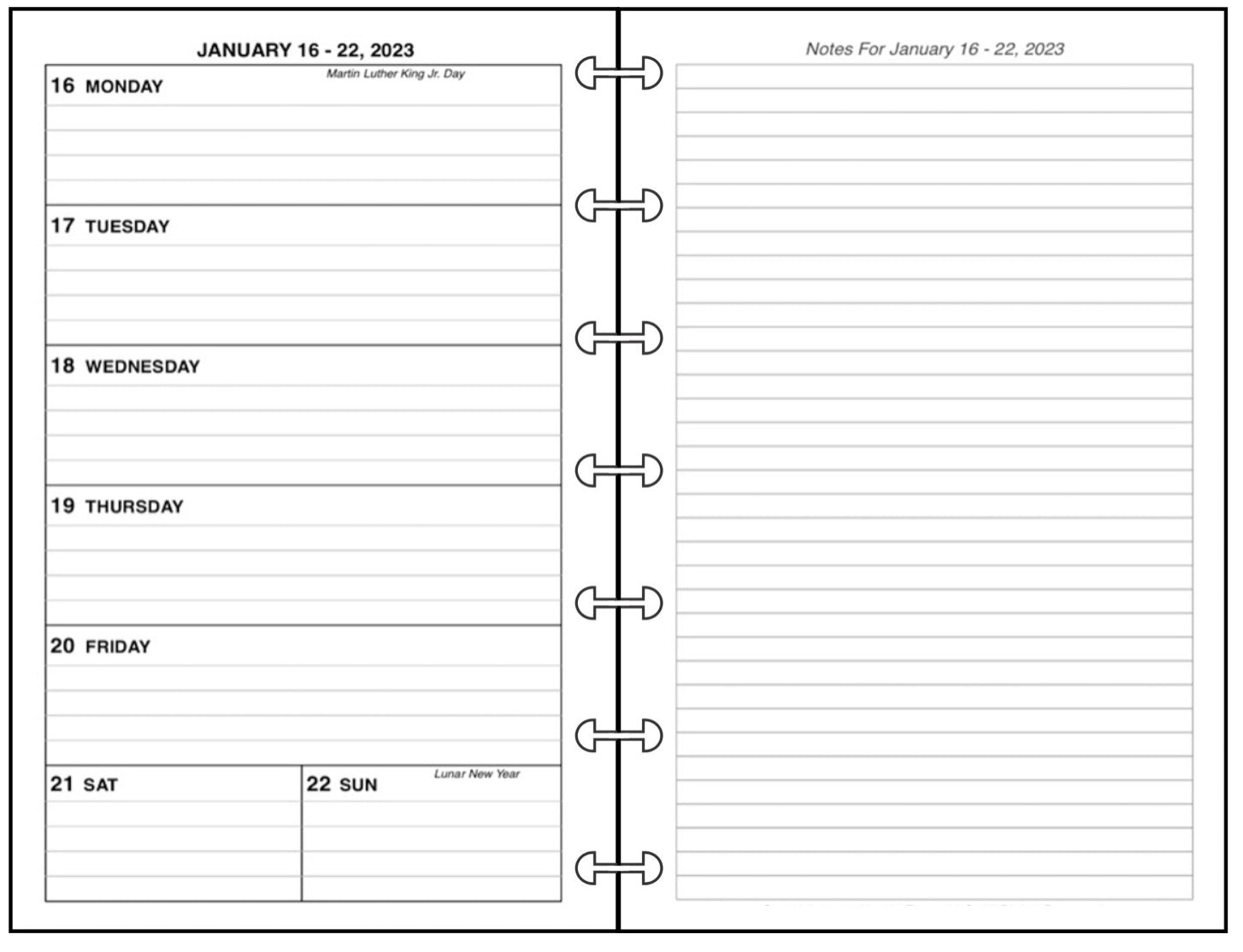 Mini Weekly and Monthly Planner, 2 Pages Per Week, 2 Pages Per Month, Style G1