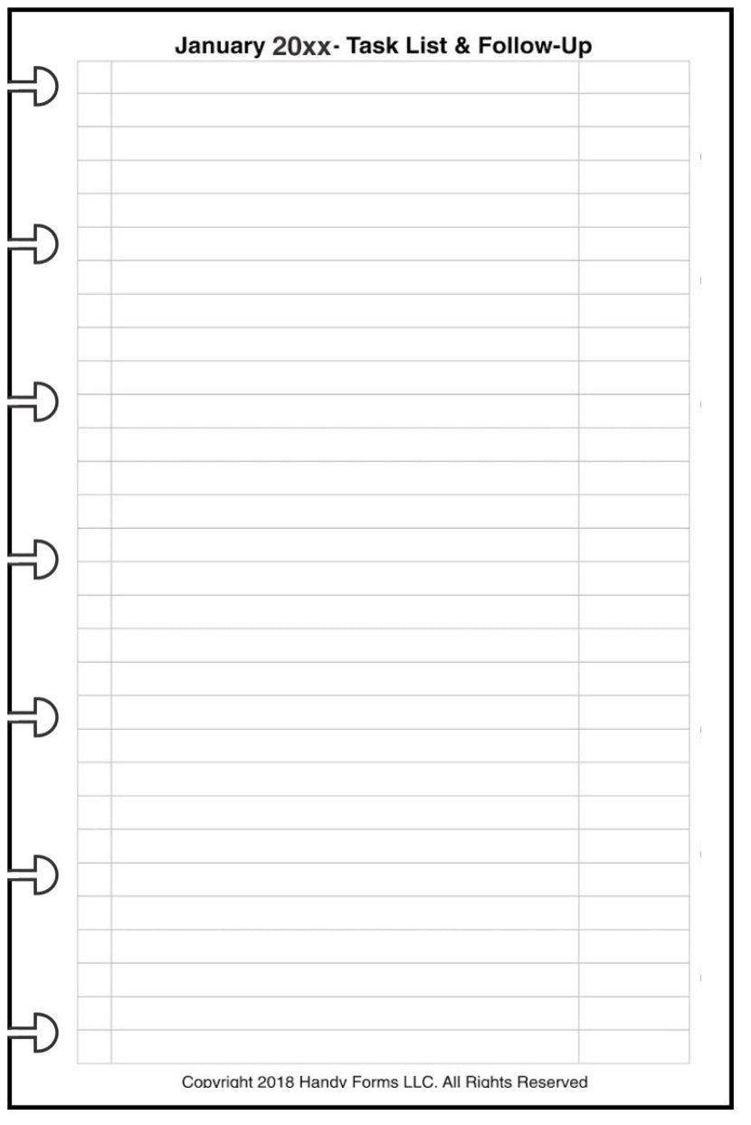Mini Monthly Planner, 4 Pages Per Month, With Lines