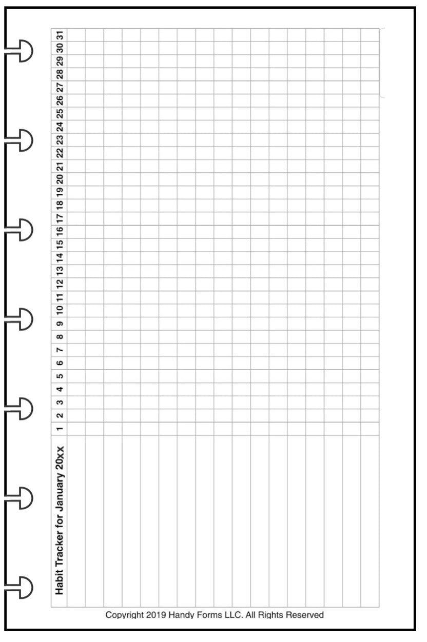 Mini Monthly Planner and Habit Tracker, With Lines