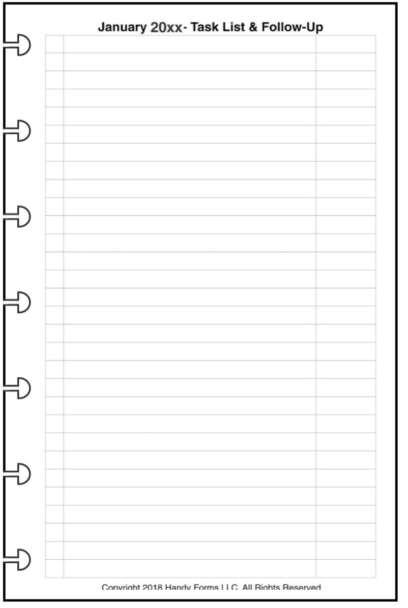 Mini Monthly Planner, 4 Pages Per Month, No Lines