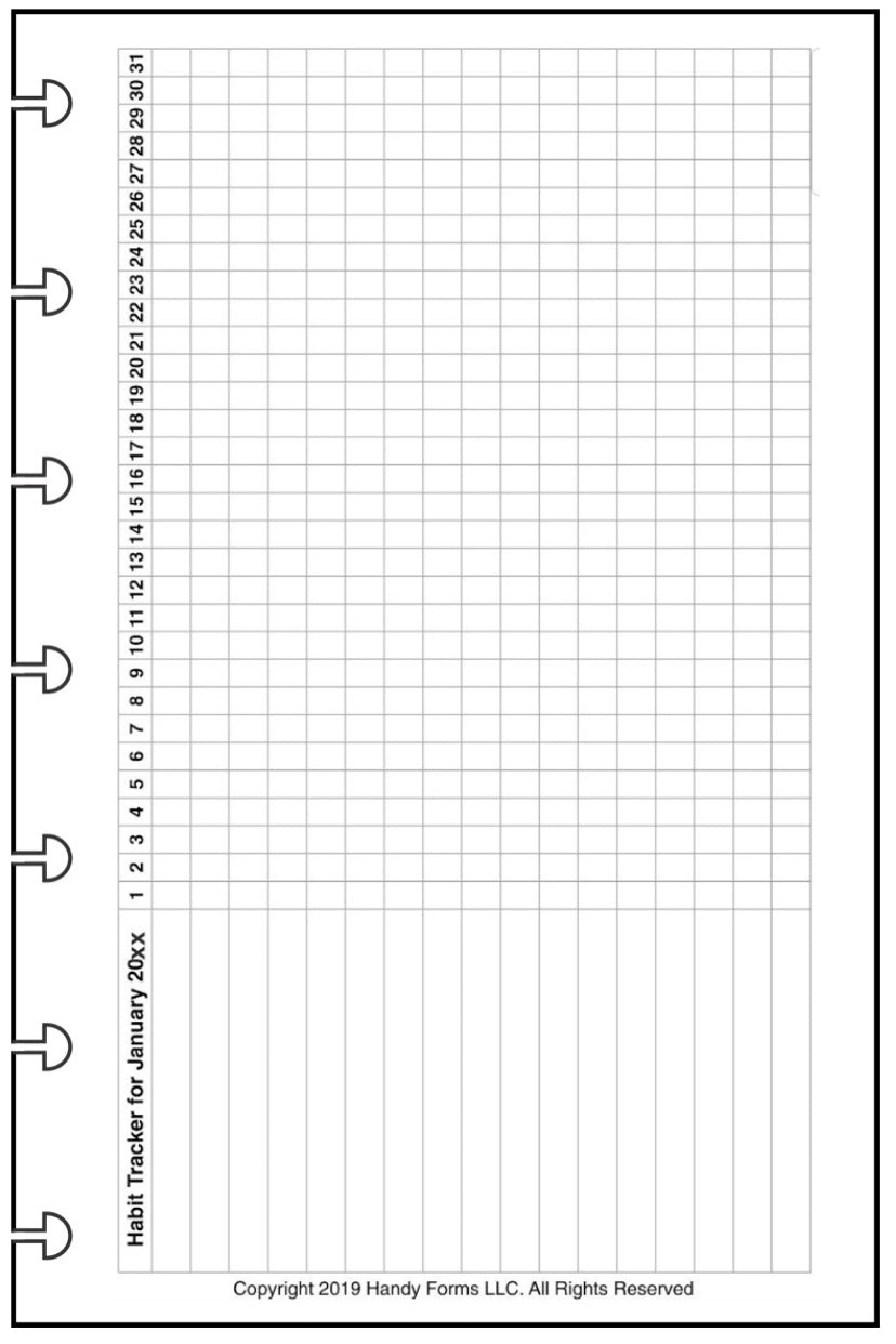 Mini Monthly Planner and Habit Tracker, No Lines