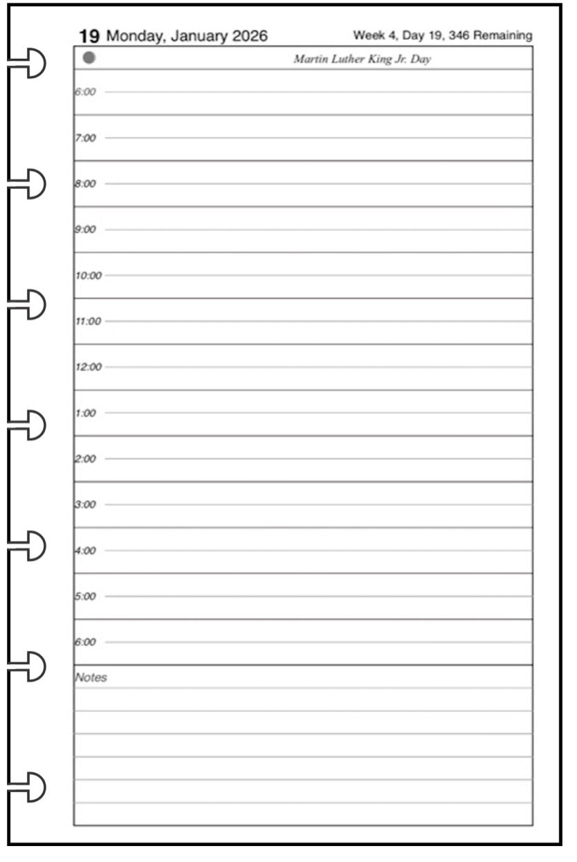 Mini Daily and Monthly Planner, 1 Page Per Day, 2 Pages Per Month, With Lines, Style B