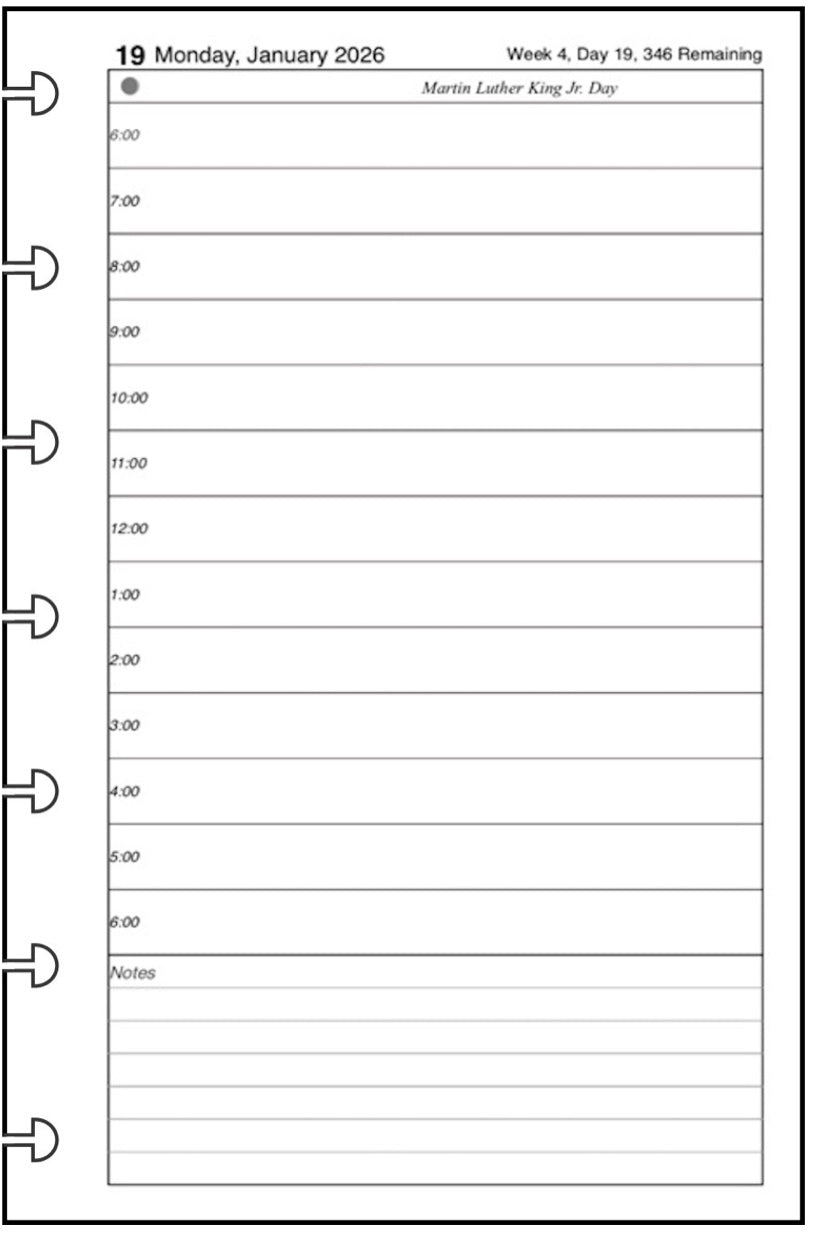 Mini Daily and Monthly Planner, 1 Page Per Day, 2 Pages Per Month, No Lines, Style B