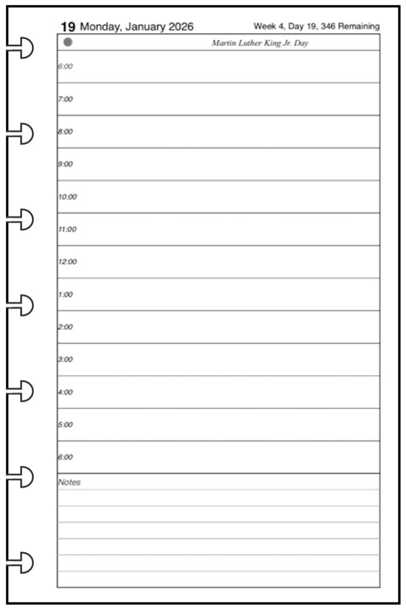 Mini Daily and Monthly Planner, 1 Page Per Day, 2 Pages Per Month, No Lines, Style B