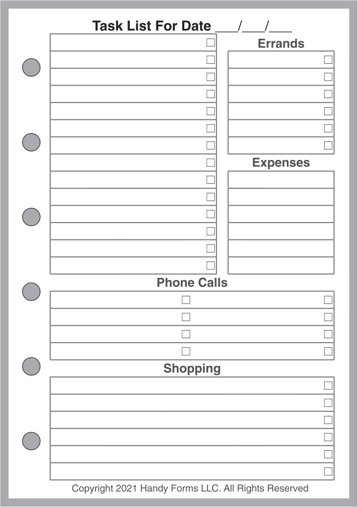 Pocket Plus Daily Task List