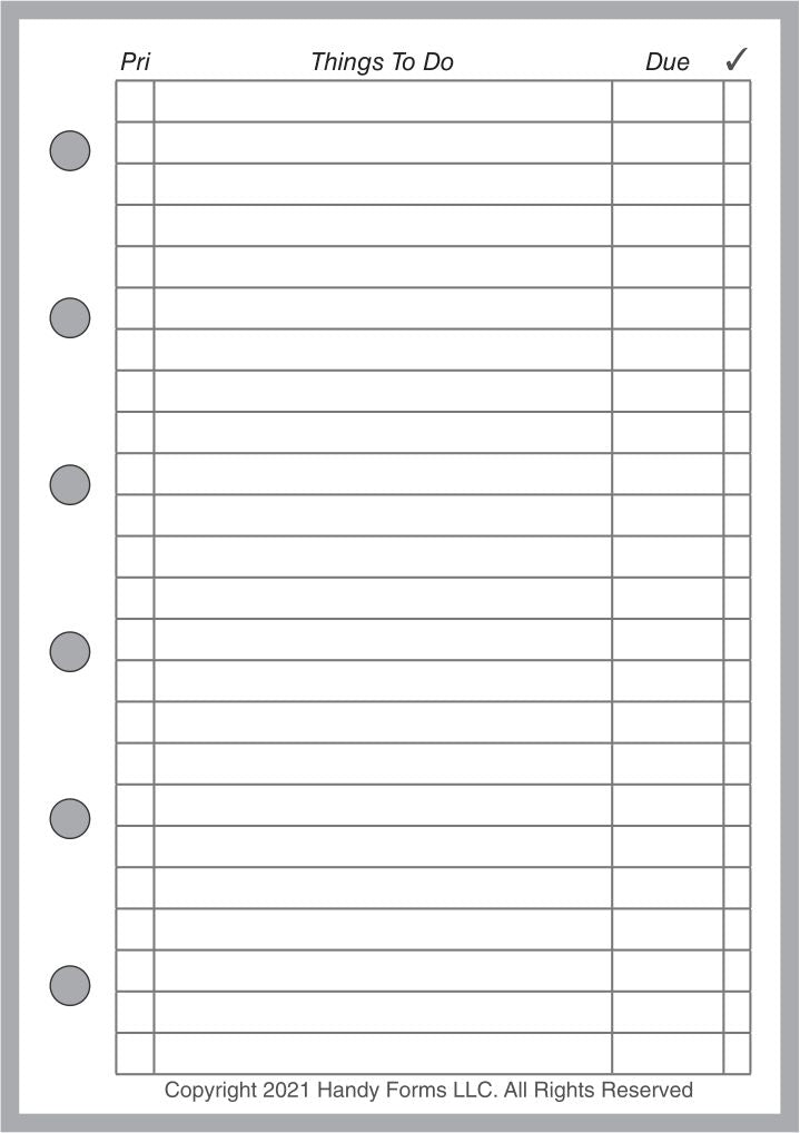 Pocket Plus To-Do Checklist with Priority and Due Date
