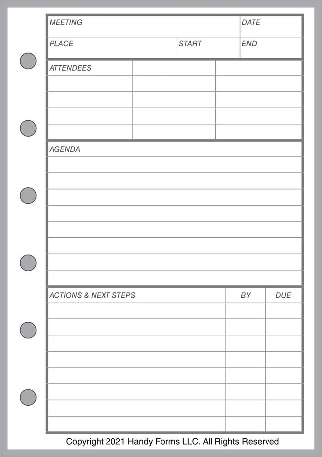 Pocket Plus Meeting Planner and Organizer – Handy Forms