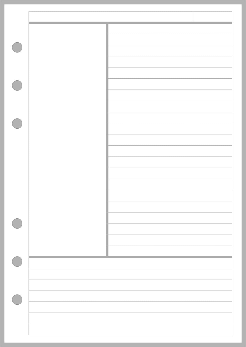 Personal Wide Note Pages Designed for the Cornell Notetaking System