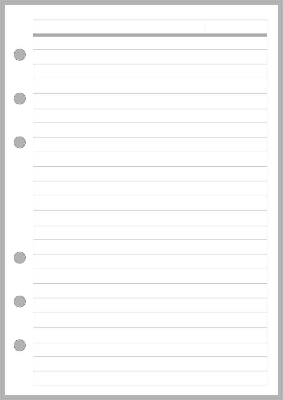 Personal Wide Note Paper with Subject Line
