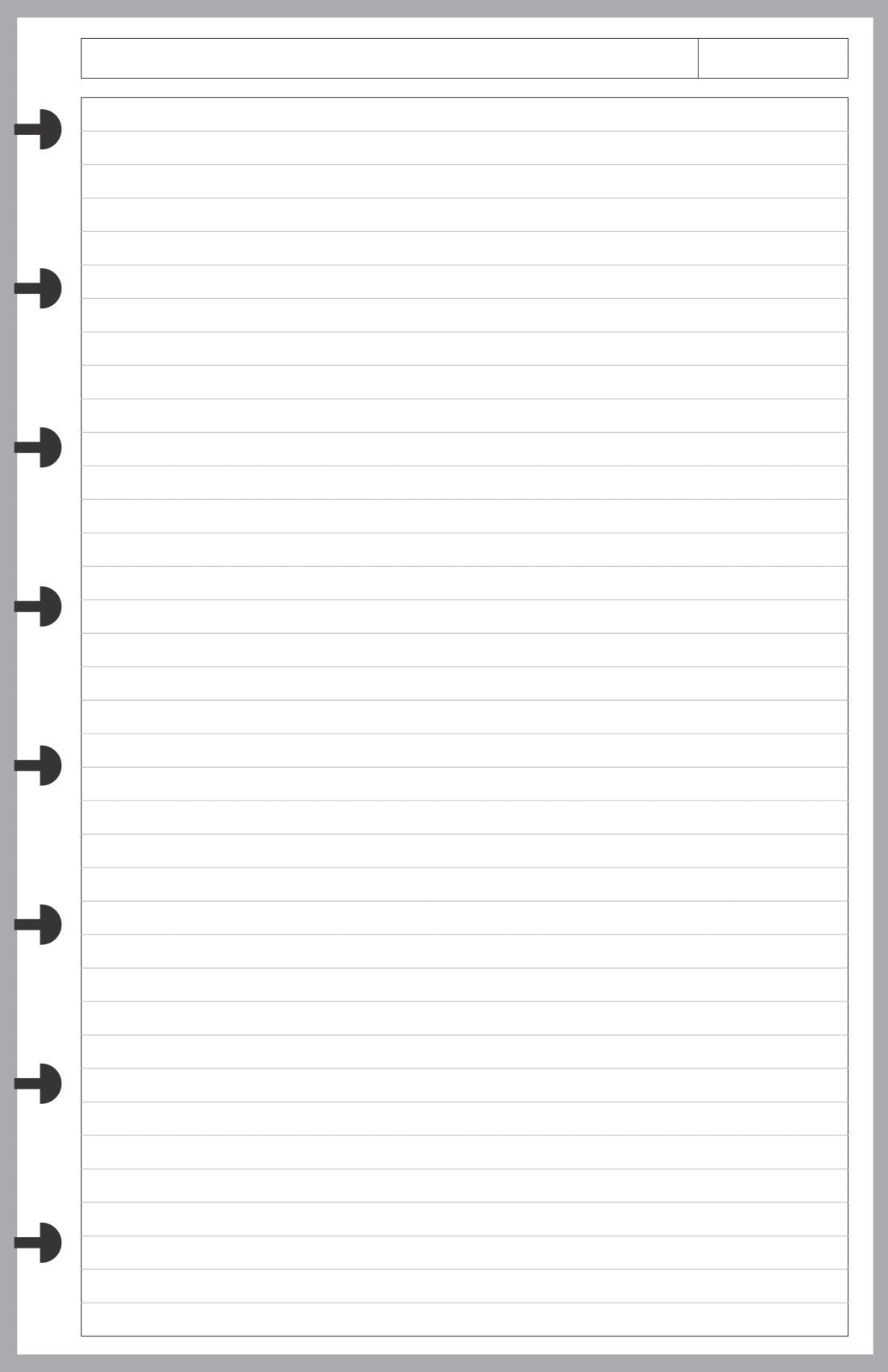Junior Note Paper with Subject Line