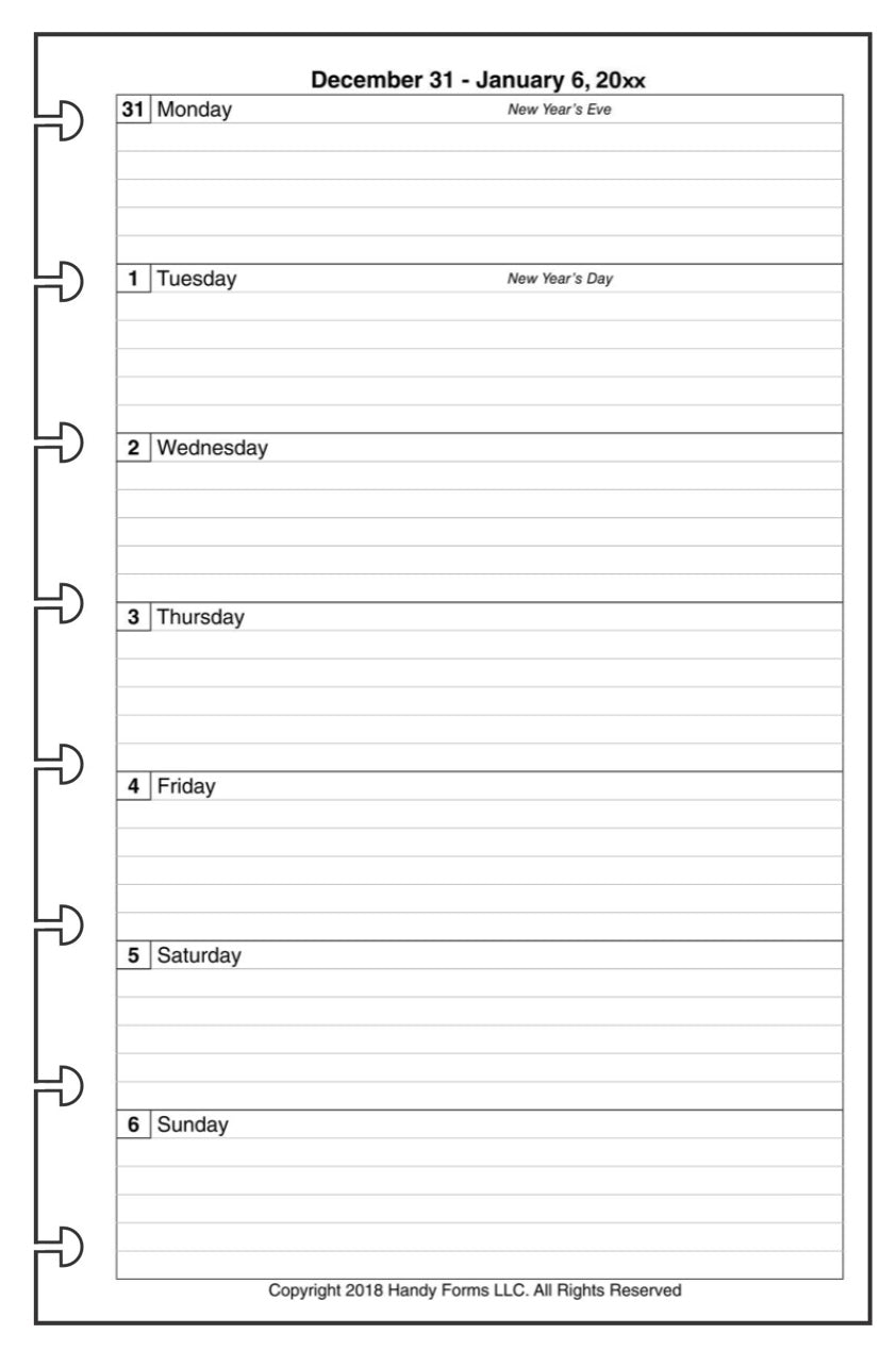 Junior Weekly and Monthly Planner, 1 Page Per Week, 2 Pages Per Month, With Lines, Style A
