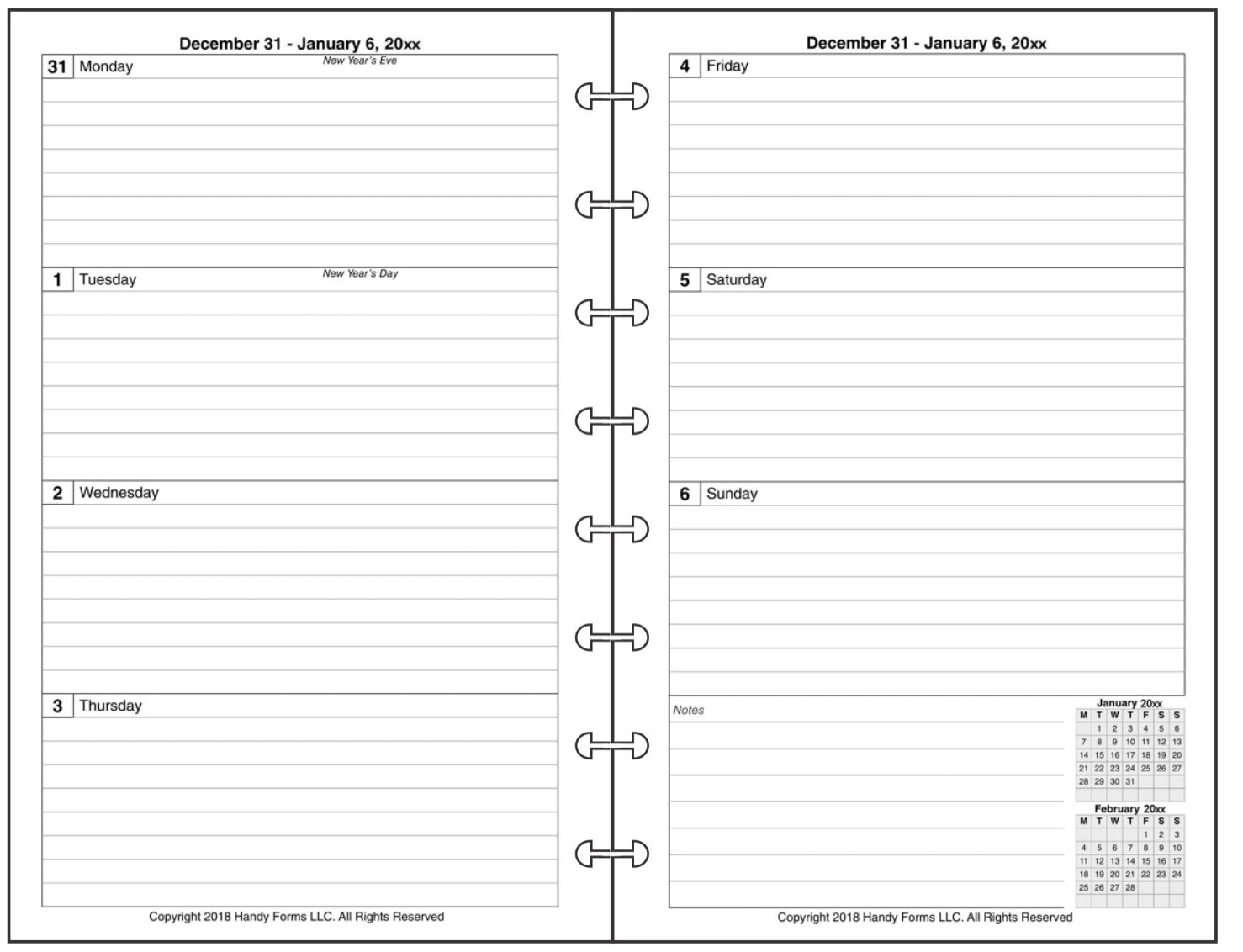Junior Weekly and Monthly Planner, 2 Pages Per Week, 2 Pages Per Month, Style A
