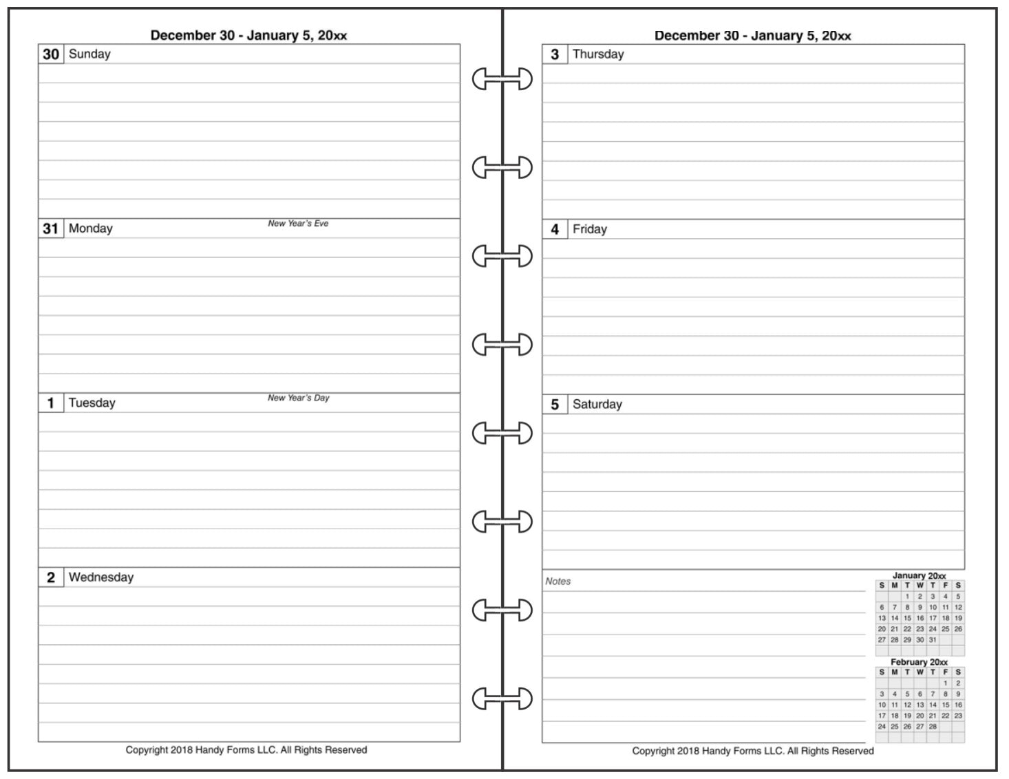 Junior Weekly and Monthly Planner, 2 Pages Per Week, 2 Pages Per Month, Style A