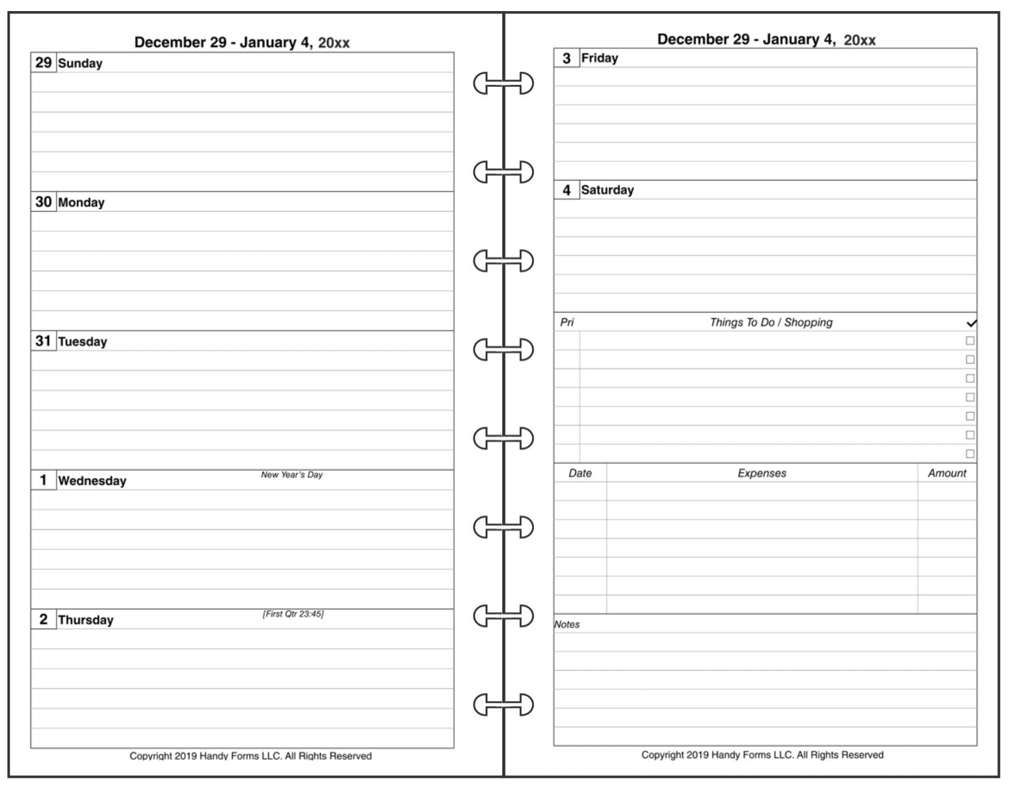 Junior Weekly and Monthly Planner, 2 Pages Per Week, 2 Pages Per Month, Style C