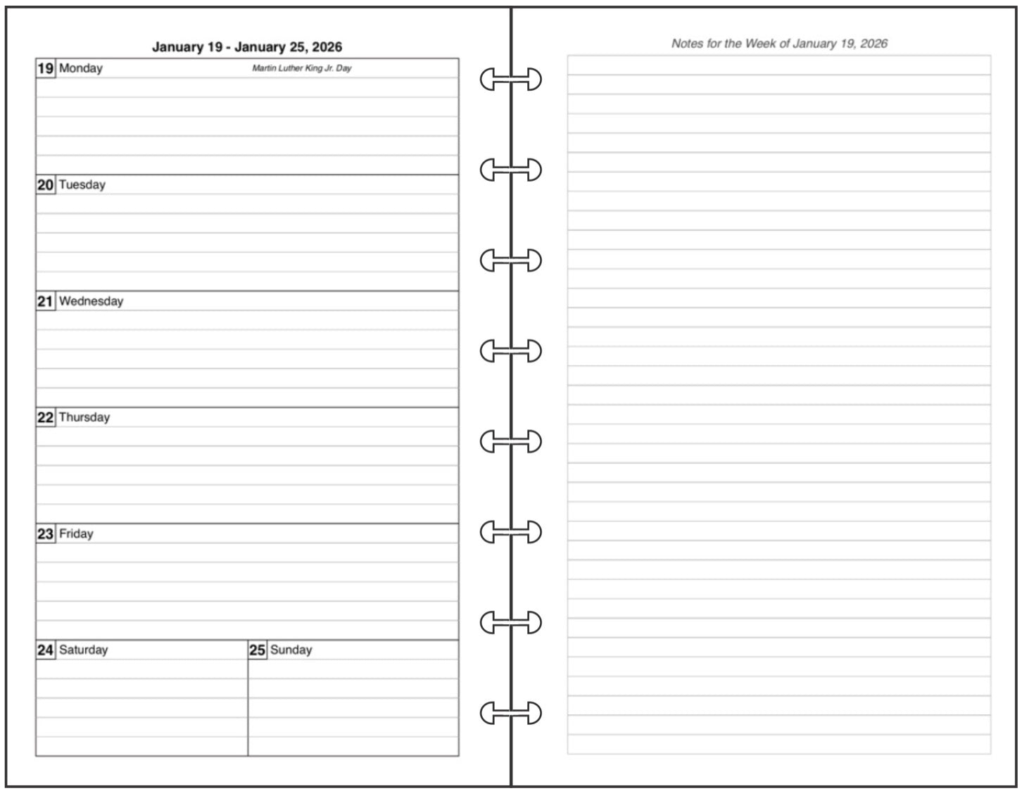 Junior Weekly and Monthly Planner, 2 Pages Per Week, 2 Pages Per Month, Style G1