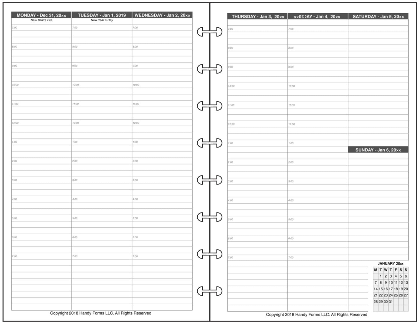 Junior Weekly and Monthly Planner, 2 Pages Per Week, 2 Pages Per Month, Style B