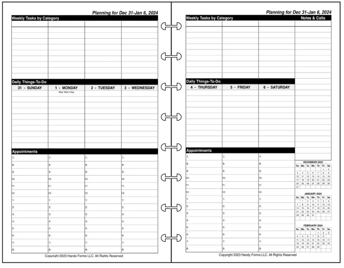 Junior Weekly and Monthly Planner, 2 Pages Per Week, 2 Pages Per Month, Style VT