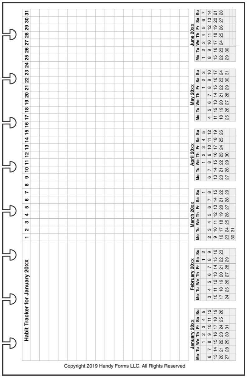 Junior Monthly Planner and Habit Tracker, With Lines