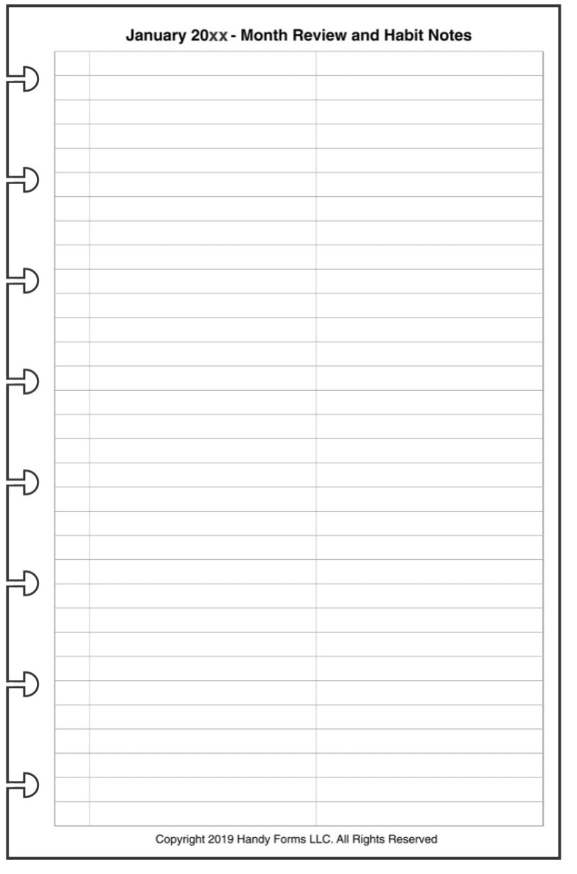 Junior Monthly Planner and Habit Tracker, No Lines