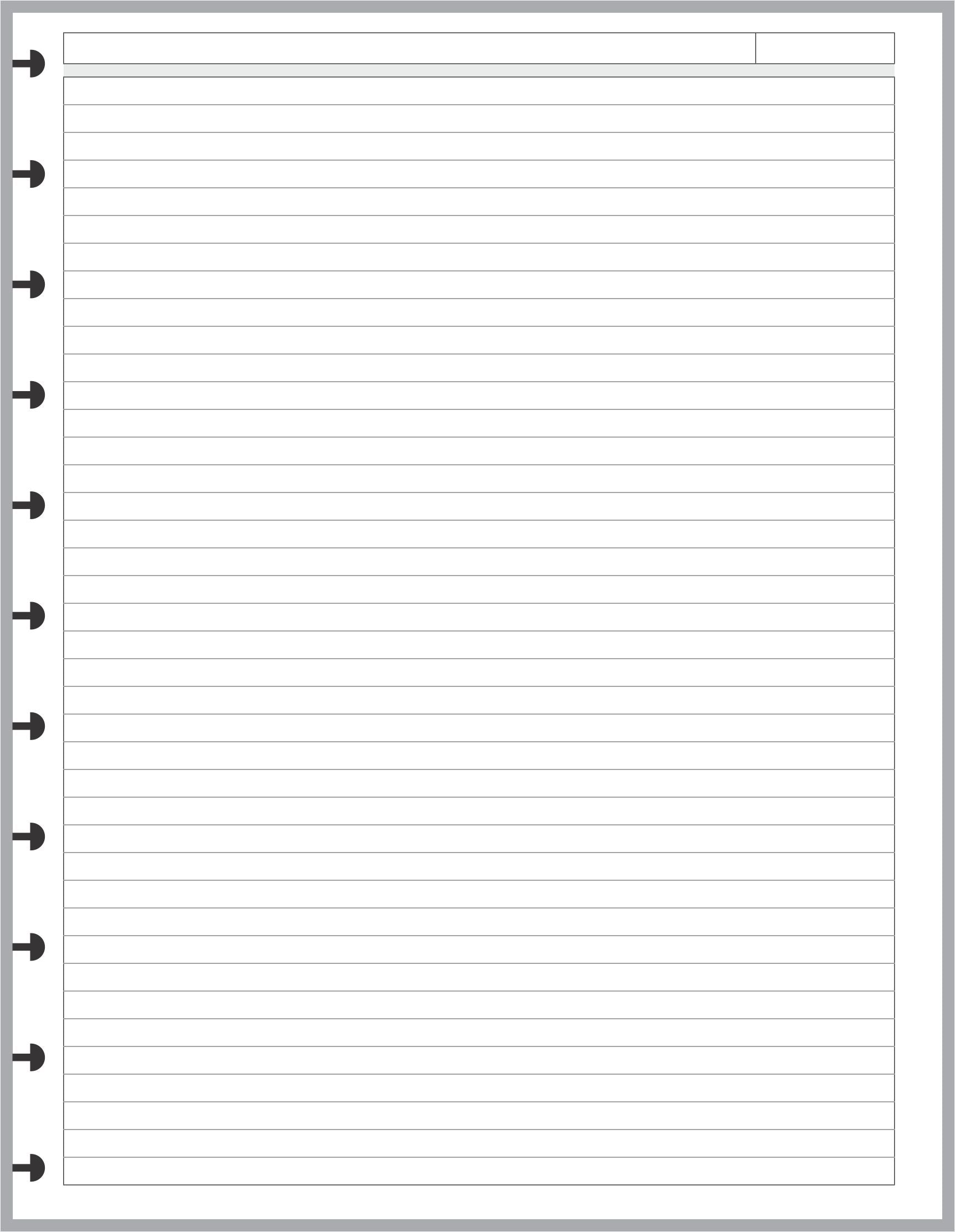 LVL Note Paper with Subject Line