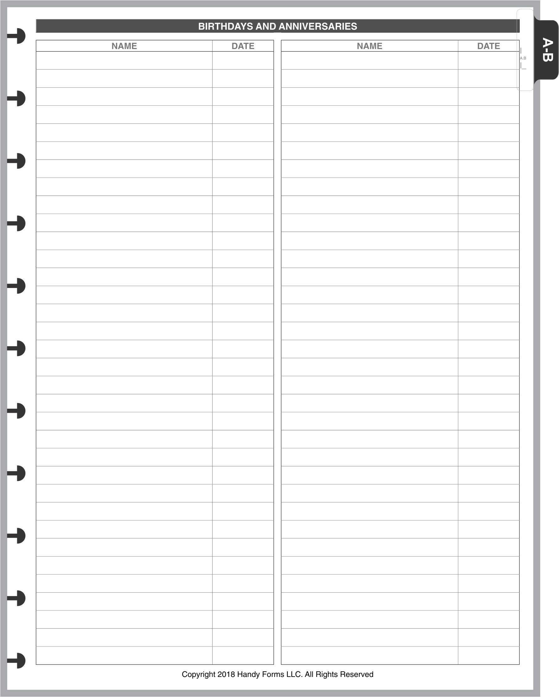 LVL Name & Address Pages + Tab Index
