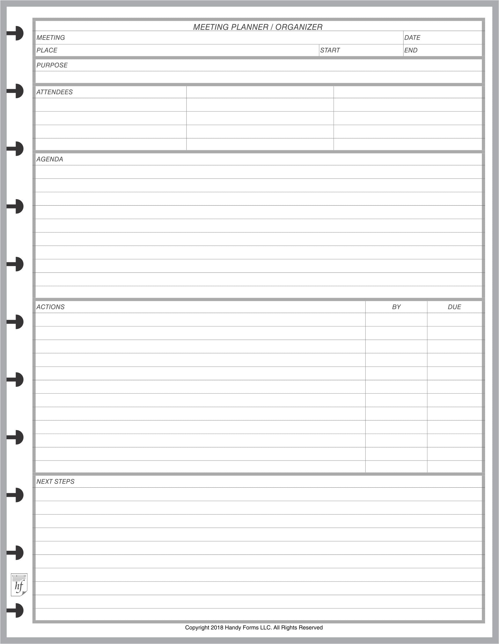 LVL Meeting Planner and Organizer