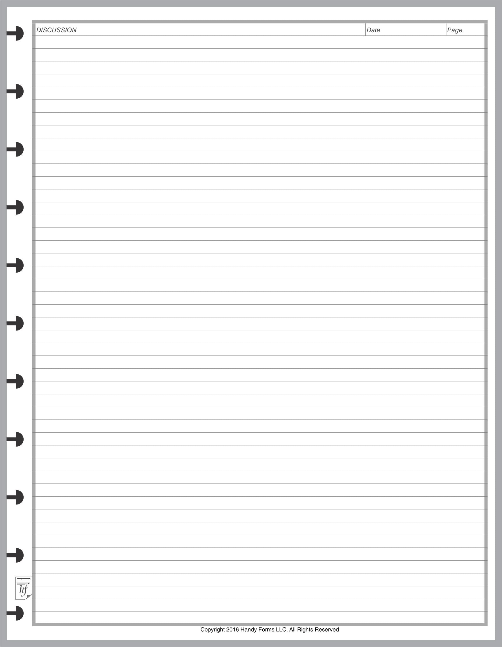 LVL Meeting Planner and Organizer - Extra Discussion Pages
