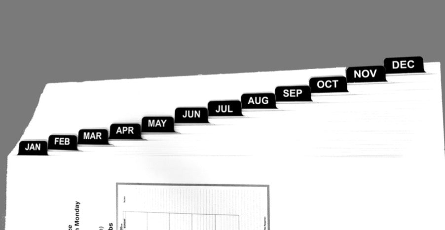 Adhesive Monthly Tabs