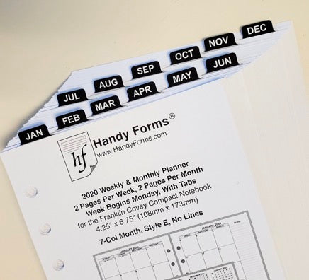 Adhesive Monthly Tabs