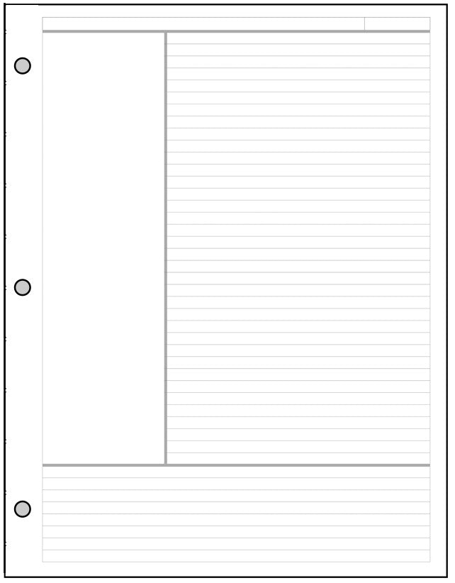 USL Note Pages Designed for the Cornell Notetaking System