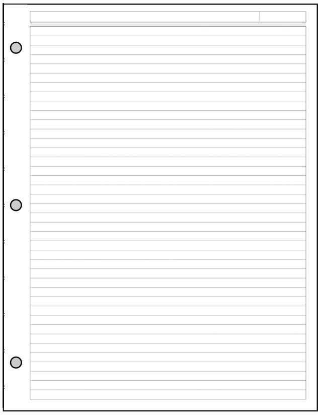 USL Note Paper with Subject Line
