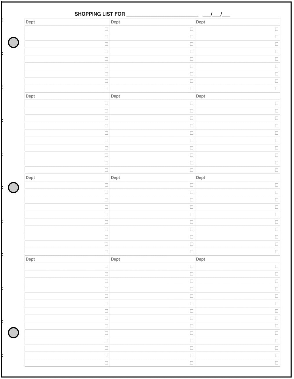USL Shopping List