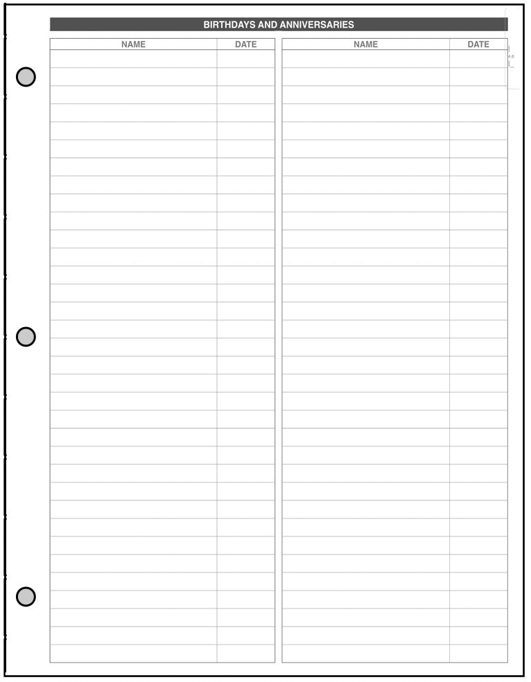 USL Name & Address Pages + Tab Index